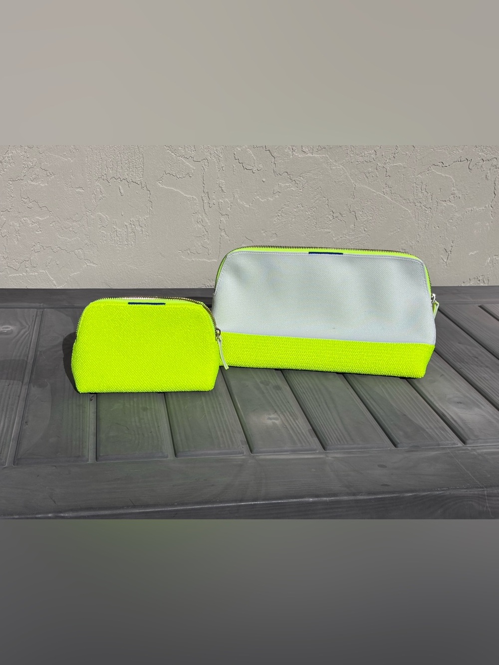 Rothy’s vanity pouch set neon tennis